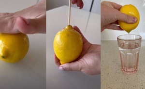 Không cần phải cắt đôi quả chanh, đây là cắt vách chanh vừa đơn giản lại vừa không lo bị lẫn hạt