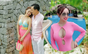 Vợ 3 kém 16 tuổi của Chi Bảo thoải mái diện bikini gợi cảm khi đang bầu bí