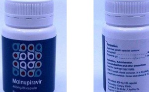 Thông tin về "thuốc giả Molnupiravir phát hiện tại Thụy Sĩ, nhãn có thông tin tiếng Việt"