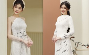 Hoa hậu Lê Âu Ngân Anh khoe sắc vóc tuổi 27 với áo dài của NTK Minh Châu