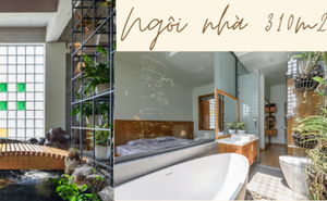 Căn nhà 310m2 kết hợp sự thoáng đãng và nét mộc mạc, không khác gì khu nghỉ dưỡng