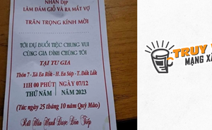 Xôn xao tấm thiệp cụ ông 81 tuổi mời "đám giỗ và ra mắt vợ"!