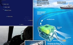 Lực lượng cứu hộ tiếp tục tìm kiếm tàu lặn Titan mất tích dù oxy đã cạn