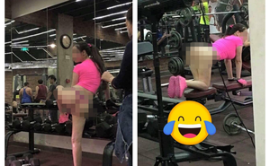 Bước vào phòng tập gym, cô gái khiến tất cả "đỏ mặt" vì trang phục quá hớ hênh của mình