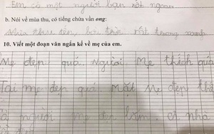 Con trai học lớp 1 viết đoạn văn ngắn tả mẹ mà ai nấy cười sặc sụa bình phẩm: "Mới tí tuổi đầu đã dẻo miệng nịnh nọt"