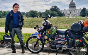Phượt thủ Đăng Khoa đi khắp thế giới bằng xe máy trong 3 năm vừa về Việt Nam đã đến thẳng khu cách ly ở Hưng Yên