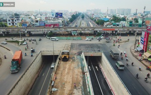 [Ảnh] Những chiếc xe đầu tiên thông hầm chui An Sương sau 3 năm thi công