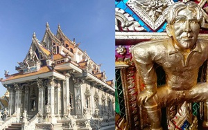 Ngôi chùa Thái Lan có tượng David Beckham và Pikachu đặt dưới bệ thờ