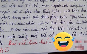 Đọc vế đầu lời phê của cô, nam sinh hí hửng chắc mẩm mình được điểm cao rồi, ai ngờ cô lại có pha bẻ lái cực gắt ở vế sau