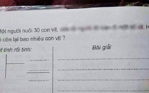 Có 30 con vịt, bán đi một số con vịt, hỏi còn mấy con: Bài Toán lớp 3 khiến dân mạng tức anh ách