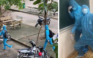 Mặc đồ bảo hộ kín mít từ đầu đến cuối, cứ ngỡ nhân viên khử trùng nào ngờ lại là cách chống dịch hài hước của 2 cậu nam sinh