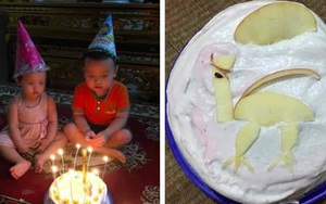 Chú tốt bụng làm bánh sinh nhật tặng cháu nhưng lại có gì đó 'sai sai' khiến 2 đứa trẻ không nặn nổi nụ cười, mặt căng thẳng khi thổi nến!
