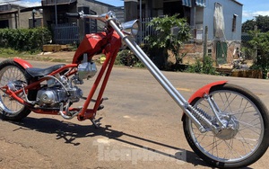 Phục chế Honda Super Cub thành mô tô kiểu dáng Chopper bụi bặm