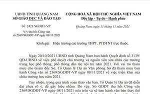 Sở GD-ĐT Quảng Nam thu hồi công văn giới thiệu 3 doanh nghiệp sửa trường