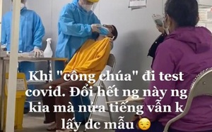 Cô gái khóc nhè không chịu chọc mũi test Covid-19 khiến mọi người tức điên