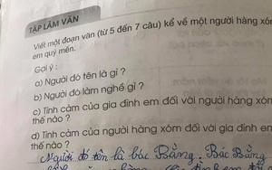 Bài tập làm văn yêu cầu tả người hàng xóm, học trò viết vài câu mà bố mẹ chỉ muốn giấu tiệt đi không để cho ai thấy