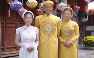 Xôn xao đám cưới 2 bà 1 ông, cô dâu chú rể tươi rói khiến dân mạng "lú" nặng
