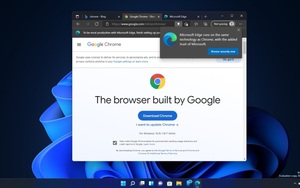 Trình duyệt Microsoft Edge ngăn người dùng tải Google Chrome