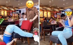 Hai cô gái bị chê kém duyên vì nằm dài giữa quán cà phê Highlands, kéo ghế đu trend khoe body giống Ngọc Trinh