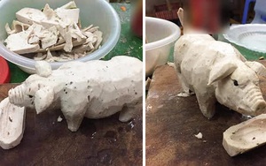 Nhà thừa khúc giò, cô nàng đẽo thành chú heo đem khoe dân mạng nhưng lại bị “bóc phốt” trắng trợn ở điểm này