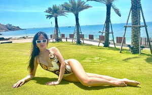 Thu Thủy diện bikini khoe vóc dáng nóng bỏng sau 6 tháng sinh con