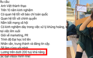 Xuất hiện bài đăng tuyển cộng sự lương 200 triệu/tháng: Nghề gì mà hot vậy?