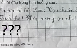 Yêu cầu viết lời đáp khi bạn bè hỏi thăm chuyến đi chơi, cậu nhóc trả lời đúng 1 từ, đọc mà tức anh ách