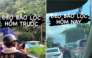 Du khách bắt đầu "nín thở" trên chặng đường từ Đà Lạt trở lại thành phố: Mới đến đèo Bảo Lộc đã tắc thế này đây!