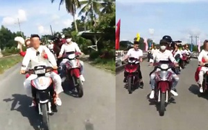 Vĩnh Long: Chú rể tổ chức rước vợ bằng 15 xe máy chạy dàn hàng ngang, nẹt pô, rú ga