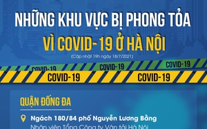 Những khu vực bị phong tỏa vì COVID-19 ở Hà Nội