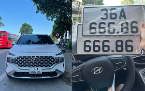 Dân chơi sim số Thanh Hóa bốc biển ‘666.86’ cho Hyundai Santa Fe 2021, CĐM 'phán': 'Dãy số này có giá 1 tỷ đồng'