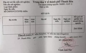 Yêu cầu kiểm điểm việc cấp phiếu test nhanh Covid-19 để trống thông tin