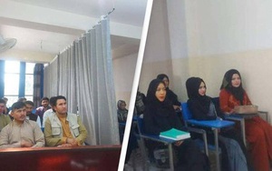Lớp học tại Afghanistan lúc này: Rèm lớn chia đôi giảng đường, nữ sinh không được đi cửa chính, nam nữ không được phép ngồi gần