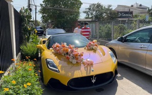 Đại gia Tây Ninh mang siêu xe Maserati MC20 độc nhất Việt Nam làm xe hoa