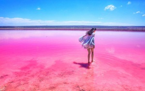 Kỳ lạ hồ nước màu hồng, đỏ, cam theo giờ