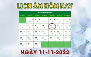 Lịch âm 11/11 - tra cứu lịch âm hôm nay thứ 6 ngày 11/11/2022