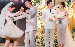 Hoa hậu Ngân Anh diện 3 váy cưới, khiêu vũ cùng chồng biên tập viên trong hôn lễ ở Quy Nhơn
