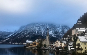 Hallstatt - Ngôi làng cổ trên thiệp Giáng sinh