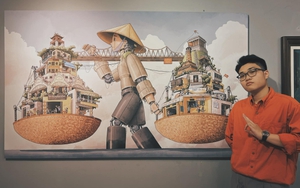 Vẽ gánh hàng rong gánh cả Hà Nội, tranh của sinh viên IT được trả gần 200 triệu