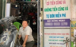 Chủ tiệm sửa xe "không tiền cũng vá" ở TP.HCM: Đã làm việc này 6 năm nay, không dàn cảnh