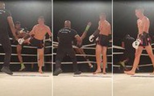 Võ sĩ Pháp tung cước trời giáng, đối thủ văng khỏi võ đài