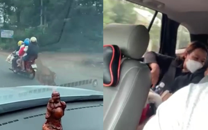 Thấy gia đình 5 người trên xe máy, bác tài có hành động đẹp nhận về "cơn mưa" lời khen