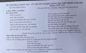 Thí sinh nhận xét đề thi Ngữ văn kỳ thi tốt nghiệp THPT năm 2022