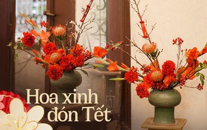 Bình hoa Tết màu đỏ cho một năm may mắn, cách cắm lại không hề khó chị em nào cũng trổ tài được