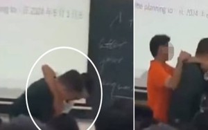Tịch thu điện thoại của học sinh, giáo viên bị đánh ngay trên bục giảng