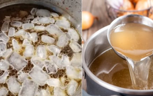 Thả một viên đá lạnh vào nồi canh có tác dụng gì?