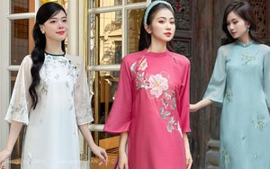 Áo dài Tết 2024: Họa tiết hoa vẫn phủ sóng, nhưng có cách điệu mới đốn tim các nàng
