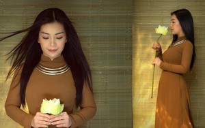 Á hậu Nguyễn Mai Anh khoe sắc với áo dài của NTK Minh Châu