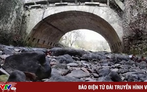 Hạn hán khiến hồ Saint-Cassien ở Pháp cạn trơ đáy