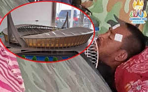 Công nhân Campuchia dựng lều ngủ tại SVĐ nghìn tỷ, hối hả chuẩn bị lễ khai mạc SEA Games 32